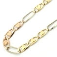 thumbnail image 2 of 14K Tri-color Gold Chain 4.5mm Heart Link Chain Necklace (16, 18, 20, 22, 24 Inches), 2 of 3