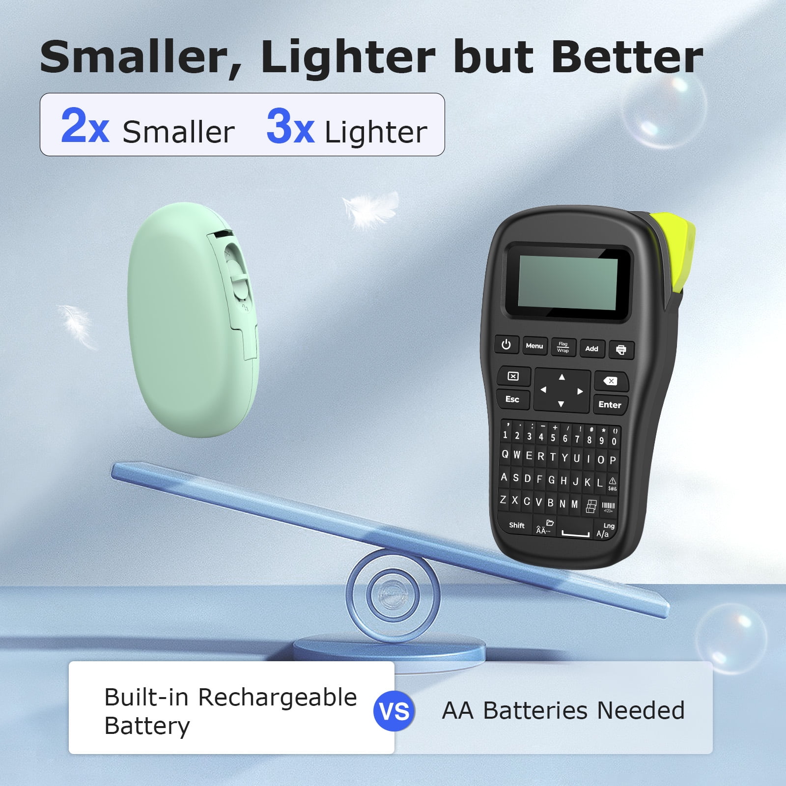 SUPVAN E10 Mini Bluetooth Label Maker Machine with 3 Tapes,Versatile App with 40+ Fonts and 600+ Icons, Green