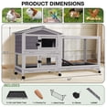 thumbnail image 4 of Aivituvin 62" Rabbit Hutch with Wheels for Outdoor & Indoor, 2-Story Bunny Cage with Pull Out Tray, Chew-Proof Ramp, Waterproof Roof, 4 of 9