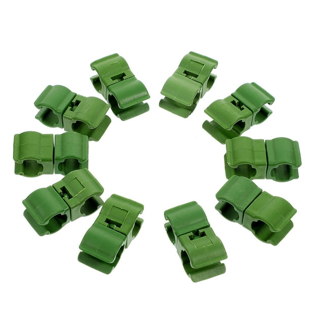 BRIGHTFUFU 10pcs Clip de fijación de plantas de plástico Clip de soporte de tallos de jardín Clip de planta