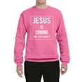 thumbnail image 2 of Wild Bobby Jesus Is Coming Are You Ready? Inspirational/Christian Unisex Crewneck Graphic Sweatshirt, Neon Pink, Medium, 2 of 5