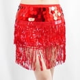 thumbnail image 2 of QATAINLAV Belly Dance Costumes for Women Sequins Tassel Hip Scarf Mini Skirt Fashion Party Club Outfits Red, 2 of 7