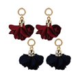 thumbnail image 6 of Ruanlalo Women Fashion Fabric Flower Petals Pendant Drop Dangle Earrings Jewelry Gift Navy Blue, 6 of 6