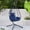 Navy Blue, variant on Patio Swing Chair With Stand - Modern Hanging Egg Chair, 100% Handmade, Water For Backyard And American Design Outdoor