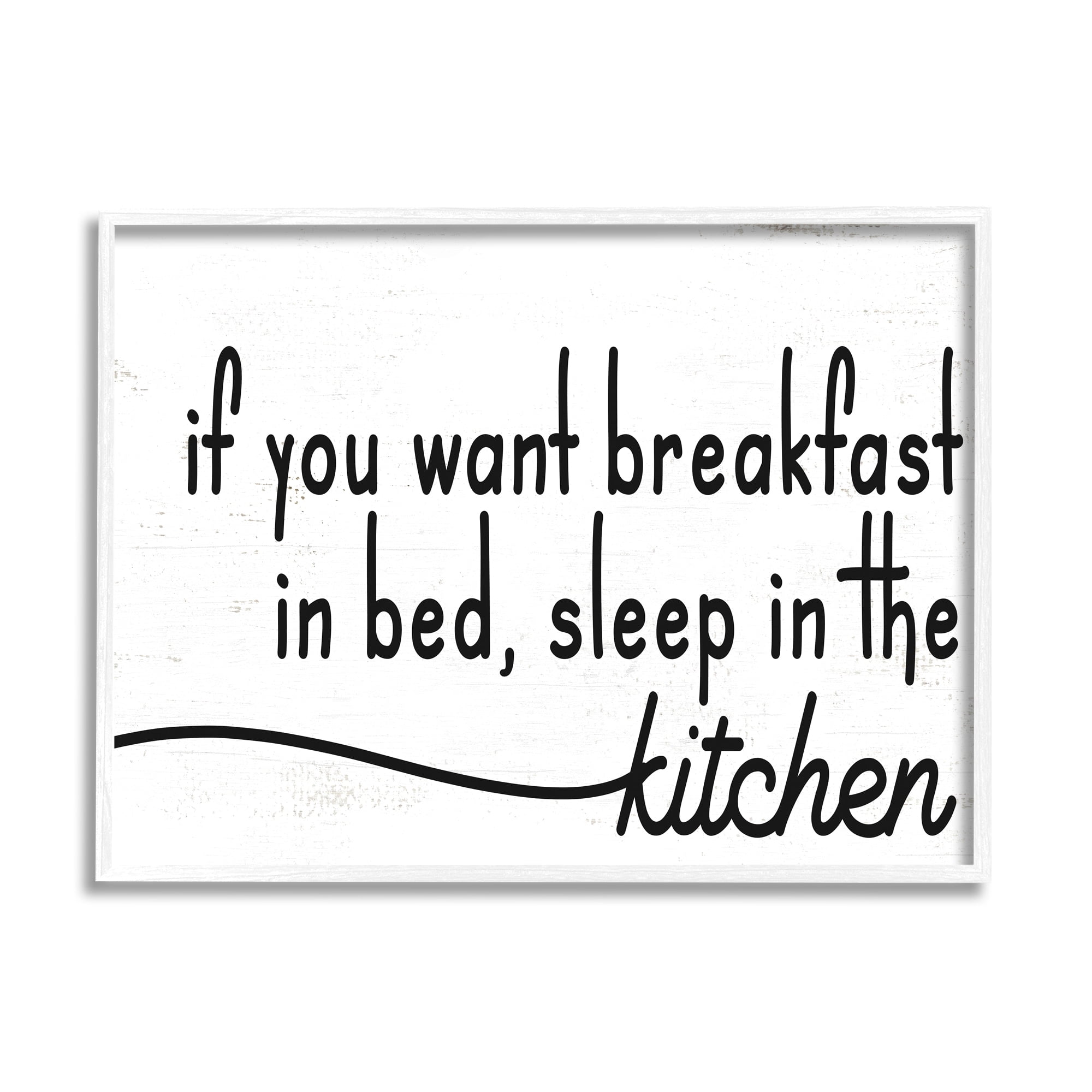 Stupell Industries Breakfast in Bed Sleep in Kitchen Funny Phrase, 30 x 24, Design by Daphne Polselli