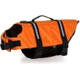 thumbnail image 1 of Chaleco salvavidas para perros, ropa de seguridad, arnés de cuello, protector de natación para mascotas, tira reflectante, traje de baño naranja, talla X-Small, 1 of 5