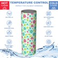 thumbnail image 5 of Pioneer Flower Floral Print Pattern 20oz Skinny Tumbler with Straw & Lid, Double Wall Vacuum Insulated Cup, Leak-Proof, Cup Holder Friendly, Hot 6H Cold 12H, 5 of 6