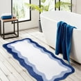 thumbnail image 3 of Microfiber Scalloped Bath Rug Non Slip Absorbent Bathroom Rugs Scalloped Bath Mat Cute Preppy Bath Mat for Bathroom Bathtub Shower Floor Carpet Accessories - 50*80cm, 3 of 7