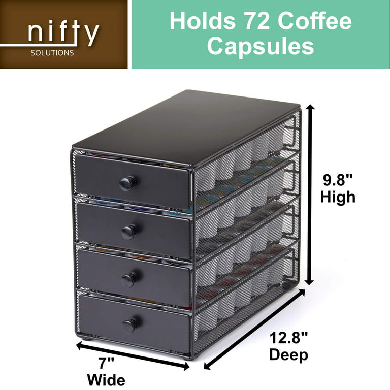 Nifty Solutions 4-Tier Coffee Pod Drawer – Compatible with K-Cups, 72 Pod  Capacity, Black