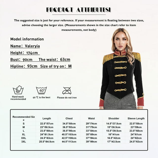 iiniim Veste de Jeu de Rôle Cosplay de Maître de Piste de Cirque pour Femmes Manteau en Velours Tenues de Père Noël de Noël Noir 3TG