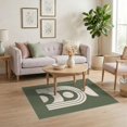 thumbnail image 3 of ODIKA 4'x6' Washable Area Rug Olive Green Geometric Arch Design Modern Minimalist with Bold Shapes for Dorm Room, Small Living Stain Resistant Low Profile, Easy Care, 3 of 7