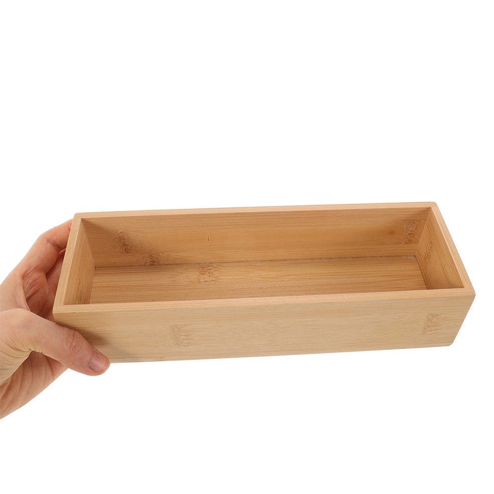 SOPOTUTU 3pcs Silverware Organizer Wooden Bamboo Drawer Organizer Organization for Homeowners Bedroom