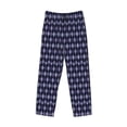 thumbnail image 4 of Sigee Purple and Blue Squares Print Men's Pajama Pants - Soft Lounge Sleep Bottoms with Elastic Waistband and Pockets-Medium, 4 of 9