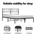 thumbnail image 4 of vidaXL 12" Black Queen Metal Bed Frame with Headboard No Mattress, 4 of 10