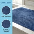 thumbnail image 3 of Unique Bargains Ultra Soft Absorbent Striped Cotton Bath Towel Dark Blue 55" x 28", 3 of 8