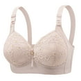 thumbnail image 1 of Abcnature Everyday Bras for Women Solid Steel Rings Lace Pad Gathering Daily Bras, 1 of 2