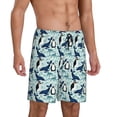 thumbnail image 2 of Naloa Penguins Dolphins Whales Men's Short Pajama Pants, Pj Shorts, Lounge Comfort Shorts-3X-Large, 2 of 6