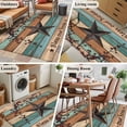 thumbnail image 6 of Country Stars Washable Area Rug 2.7 x 5 ft Vintage Rust Black Star Berry Brown Bright Green Wood Grain, Soft Non Slip Rugs Stain Proof Indoor Felt Carpet for Living Dining Room Bedroom Home Office, 6 of 9