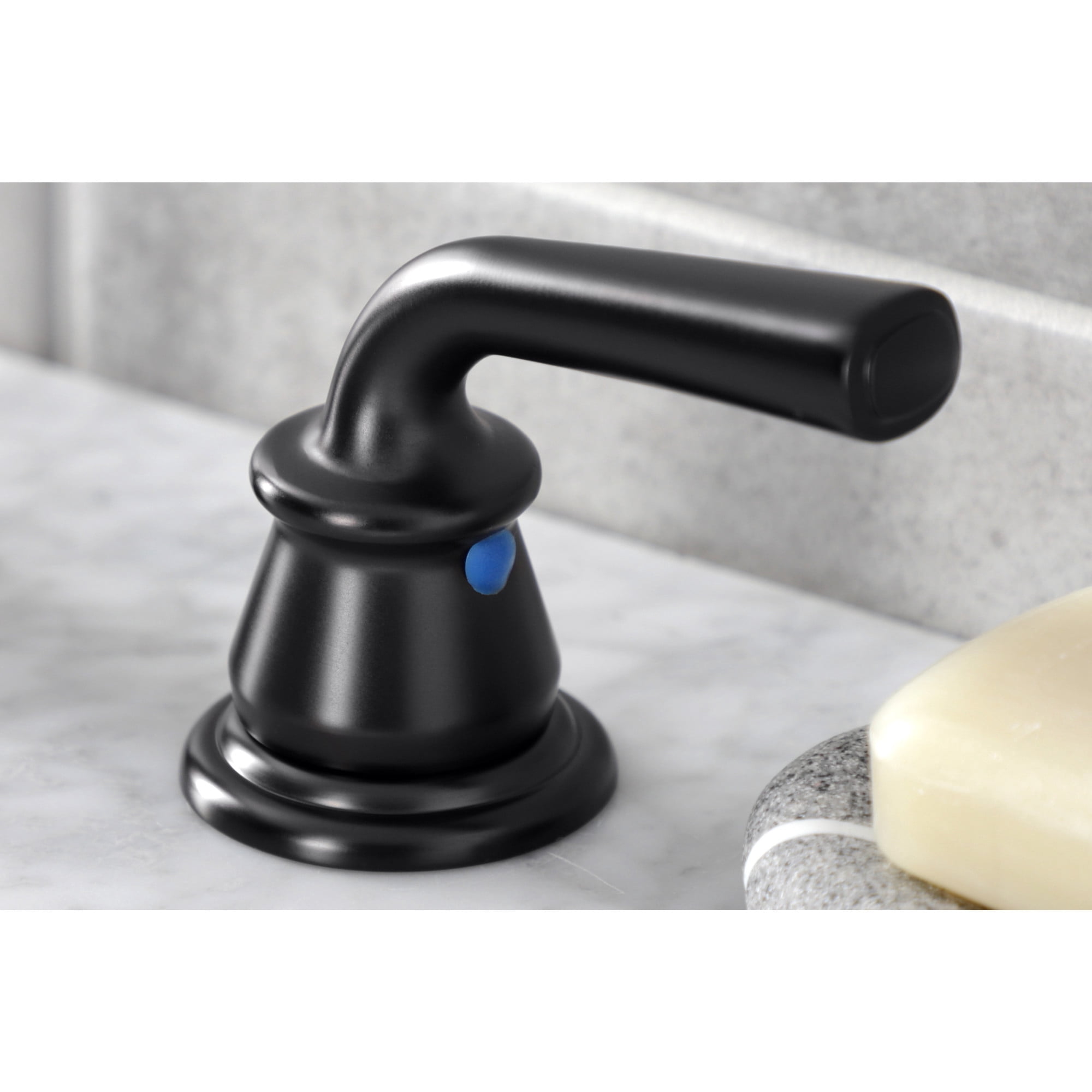 Kingston Brass KB980RXL Restoration Widespread Bathroom Faucet with Pop-Up Drain, Matte Black