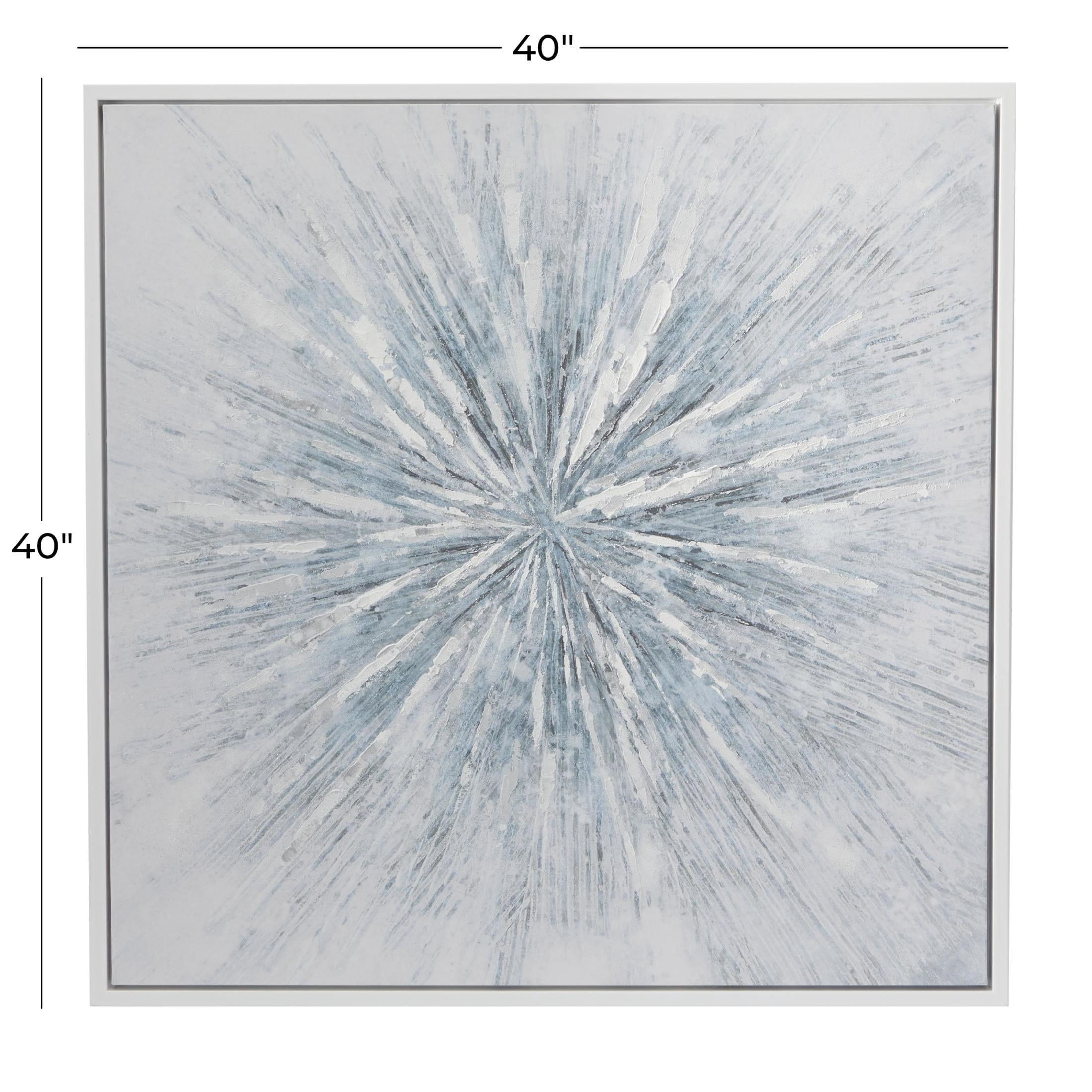 39" x 39" Radial Starburst Framed Wall Art with Silver Frame, by CosmoLiving by Cosmopolitan