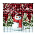thumbnail image 3 of Goory Xmas Christmas Curtains Grommet Window Curtain Blackout Plaid Drapes 2Pcs Bedroom Long Home Decor High Precision Tree Printed Kitchen Red White W:52''x H:72'' *2Pcs, 3 of 3