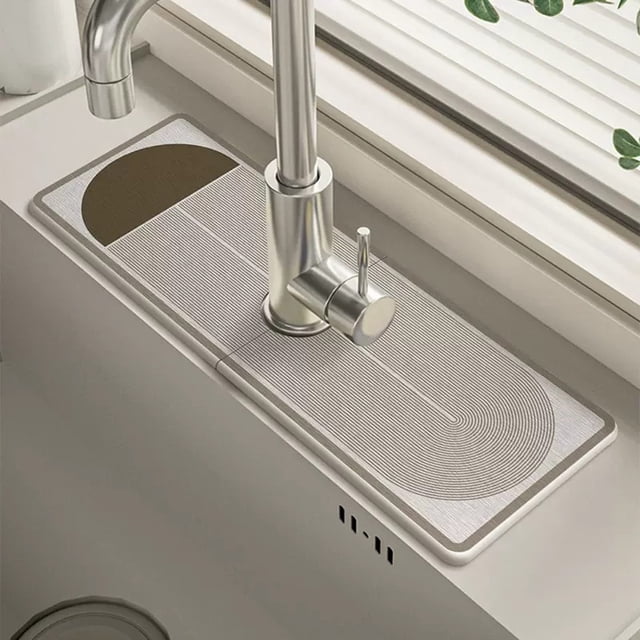 Hbdhejl Home Kitchen Faucet Mat Soft Diatomite Material Absorbent Mat Bathroom Bathroom Sink Mat Simple Style Pattern