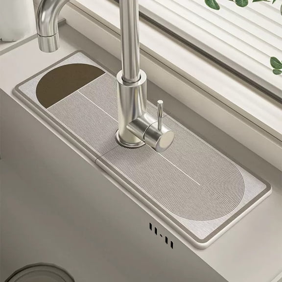 Diatomite Kitchen Mat Quick Drying Absorbent Soft Stone Bath Faucet Pad for