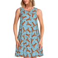 thumbnail image 1 of Balery Funny Lobsters Vestidos de verano para mujer con estampado: vestido holgado sin mangas, vestido playero informal y cómodo para días calurosos., 1 of 7