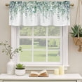 thumbnail image 3 of 2 Panels Sage Green Eucalyptus Leaves Valance for Windows, Spring Summer Botanical Rustic Light Filtering Kitchen Curtains, Rod Pocket Window Treatment Curtain Valances for Living Room, 54"x18", 3 of 9