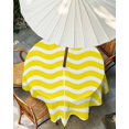 thumbnail image 3 of Outdoor Tablecloth with Umbrella Hole, Yellow Moire Spillproof Waterproof Outdoor Table Cover, Water Ripple Stripe Farmhouse Patio Tablecloths for Party/Garden/Picnic, Round 60 inch, 3 of 9