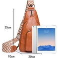 thumbnail image 2 of Bolso Bandolera para Mujer Bolso Bandolera Boho, Bolso Bandolera, Bolsillo en el Pecho con Correa Ancha para Mujer, Bolso Bandolera pequeño de Piel con Cremallera y Correa para el Hombro, para, 2 of 5