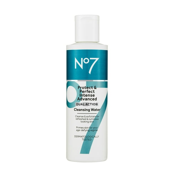 No7 Protect and Perfect Intense Advanced Facial Cleanser Water with AHAs, All Skin Types, 6.7 oz