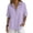 Light Purple, variant on Women Button Front Lapel Short Sleeve Shirt Casual Solid Top,Dark Blue,2XL