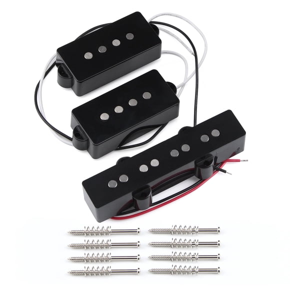 FLEOR Alnico 5 PJ Bass Pickups Neck Bridge Pickups Set for 4-String PB JB Bass Electric Bass