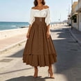 thumbnail image 2 of KICILVS Pirate Costume Women Medieval Peasant Dress Off Shoulder Button Front Layered Ruffle Skirt Cosplay Outfit, 2 of 9