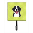 thumbnail image 1 of Checkerboard Lime Green Bernese Mountain Dog Leash Or Key Holder, 4.25 W x 7 H In., 1 of 1