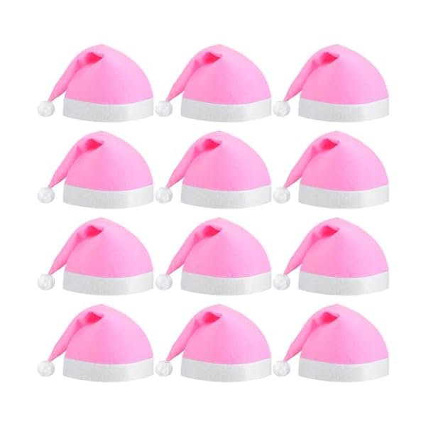 wonima44 SATINIOR 12 Pieces Santa Hats Christmas Non Woven Fabric Hat for Holidays Xmas Party Supplies