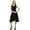 Black, variant on Bimba Women's A-Symmetrical Dress Round Neck Sleeveless Formal Casual Dress