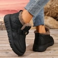 thumbnail image 3 of Womens Platform Snow Boots Fashion Quilted Thickened Warm Plush Lined Nonslip Winter Ankle Booties Slip on Loafers Black 8.5, 3 of 5