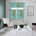 thumbnail image 4 of Turquoise Sunshine Sunflower Kitchen Curtains Sets for Windows 24 Inch Length, Pastoral Bees Farmhouse Floral Rod Pocket Window Treatments Tier Curtains and Valances Set for Bedroom/Bathroom, 4 of 8