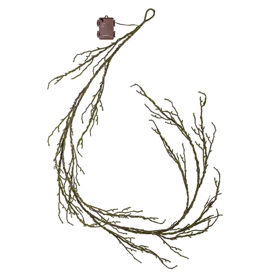 Woodland Storybook Garland Mossy LED Artificial, 72"L