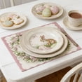 thumbnail image 6 of QuanTara Easter Placemats Set of 1, 16.54x12.6in Bunny & Egg Pattern Polyester Placemat, Washable Holiday Table Decor for Dining Party, Festive Mood Decoration, 6 of 6