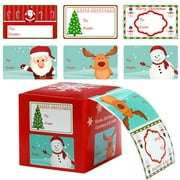 Elcoho 300 Pieces Christmas Self Adhesive Gift Tag Self Stick Stickers Gift Name Tag Christmas Stickers with 6 Different Designs,Style B