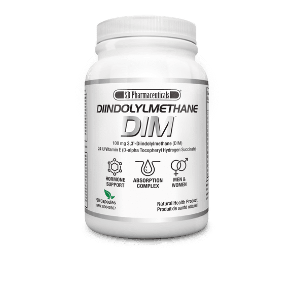 SD Pharmaceuticals Diindolylmethane DIM - 90 Ct Gélules Végétales - Canada - 100 mg (90 Portions)