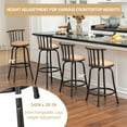 thumbnail image 2 of Taburetes de bar giratorios Furniturer, juego de 2, ajustables de 60 a 74 cm, 2 of 8