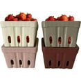 thumbnail image 2 of First of a Kind Ceramic Berry Baskets Square Storage Baskets, Easy Ventilation, Set of 4, 2 of 5