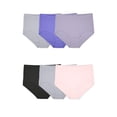 thumbnail image 6 of Fruit of the Loom Women's Breathable Cotton Stretch Brief Panties, Moisture‑Wicking, Full Coverage Underwear, 6-Pack, Sizes M–3XL, 6 of 11
