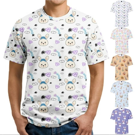

Easter Mens Short Sleeve T-Shirt Cmofortable Tshirts For Men Boys