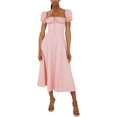 thumbnail image 1 of HAHDAXIA Women Puff Sleeve Split Maxi Dress Square Collar Ruffle Floral Boho Dresses Cottagecore Backless Sundress, 1 of 7