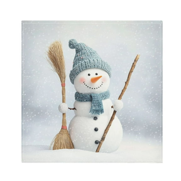 Qxltty Smiling Snowman Napkins 20×20in Perfect for Parties Dinners Weddings Cocktail Housewarming Cloth Napkins Set of 6